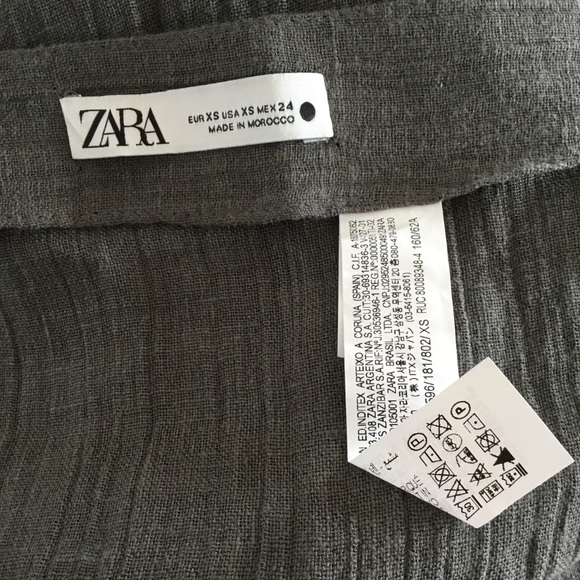NEW Zara Gray Linen Wrap Midi Skirt XS - Picture 9 of 9